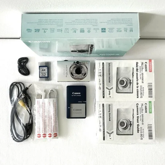 Canon PowerShot Digital ELPH SD1100 IS Camera Battery Charger SD Card Box WORKS! - Picture 1 of 14